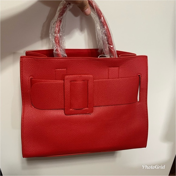 Handbags - Red Faux Leather Set of 2 Handbag (12.2x6.4 in)
